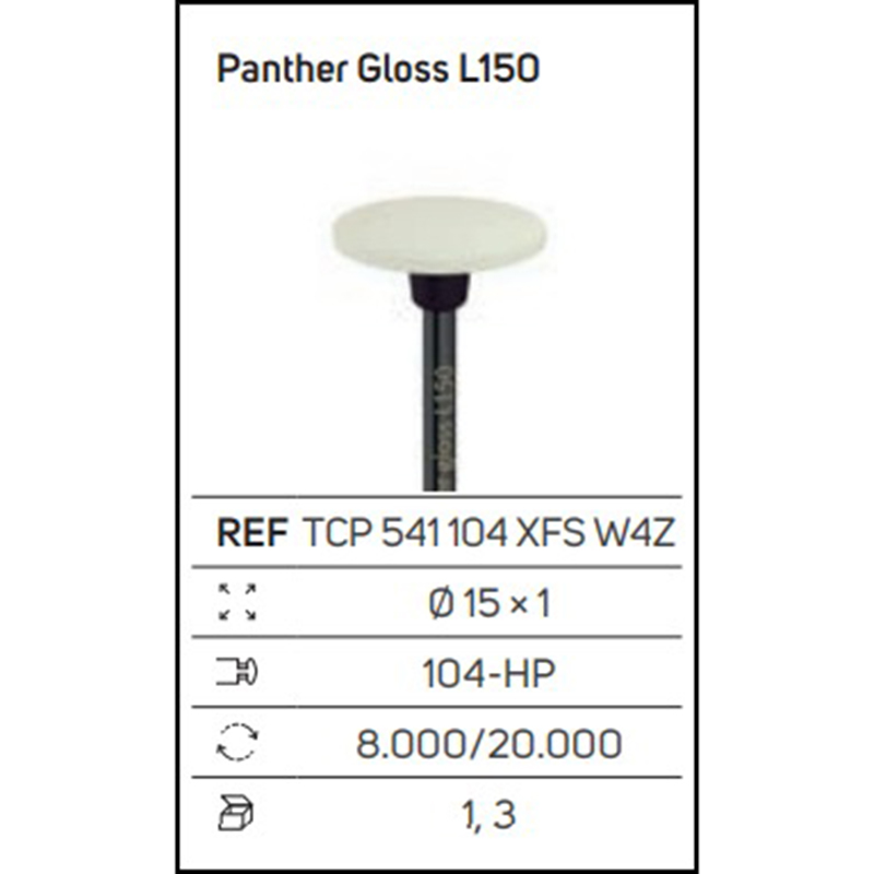 Panther Gloss L150 – Gommino lucidante a disco per ceramica e zirconia