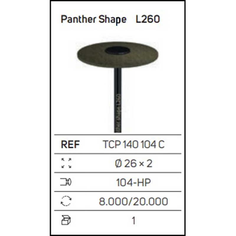 Panther Shape L260 – Gommino diamantato per la sagomatura della zirconia multistrato
