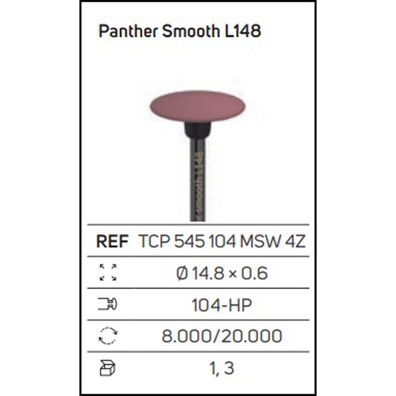 Panther Smooth L148 – Gommino diamantato a forma di lente per zirconia e ceramica