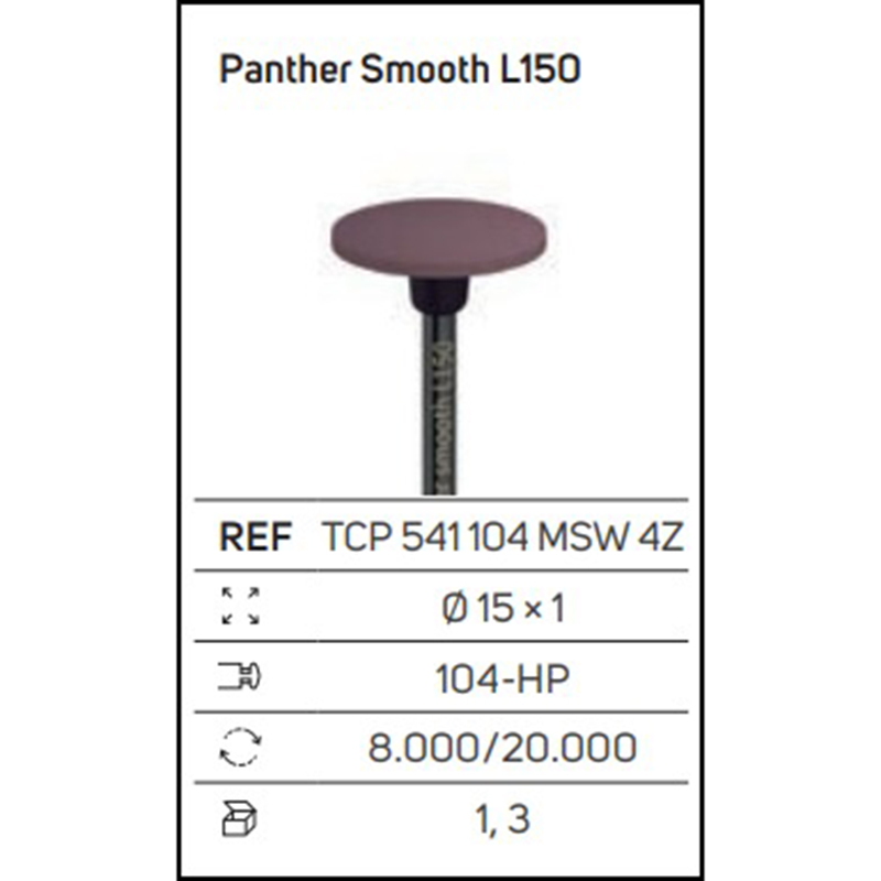 Panther Smooth L150 – Gommino diamantato a forma di disco per zirconia e ceramica