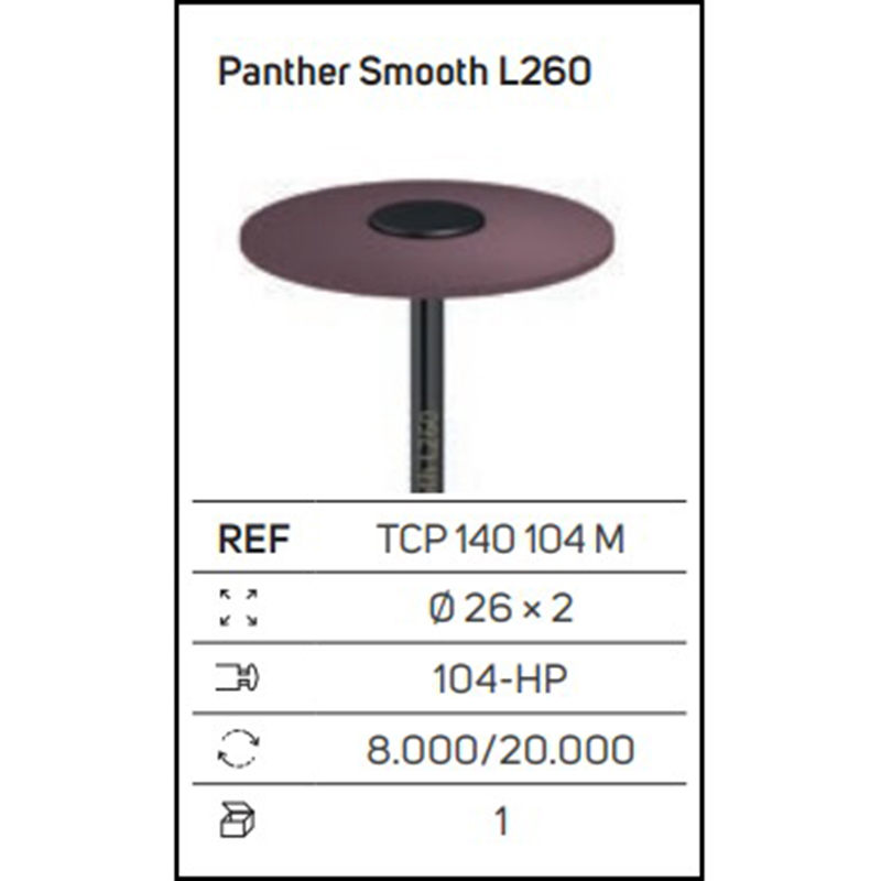 Panther Smooth L260 – Gommino diamantato a forma di lente per zirconia e ceramica