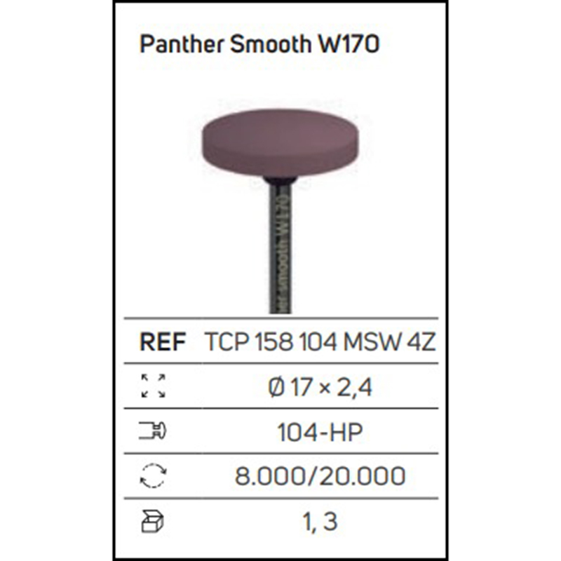 Panther Smooth W170 – Gommino diamantato a forma di ruota per zirconia e ceramica