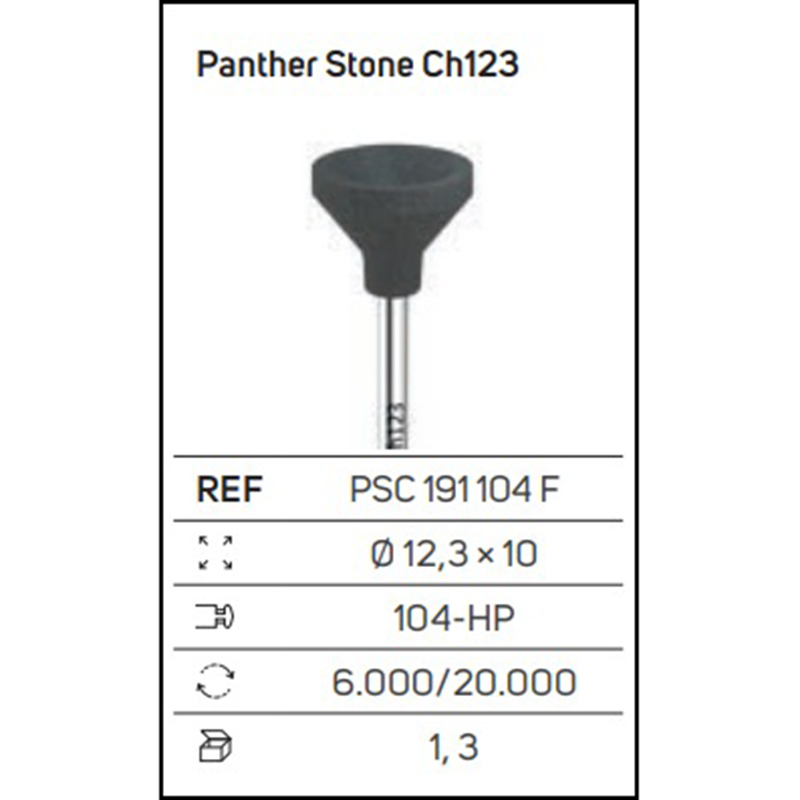 Panther Stone CH123 – Strumento diamantato a forma di cono rovesciato per zirconia sinterizzata