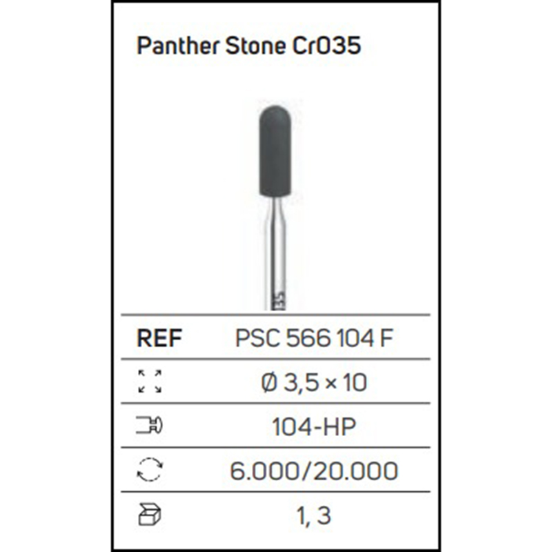 Panther Stone Cr035 – Strumento diamantato cilindrico per zirconia e ceramica